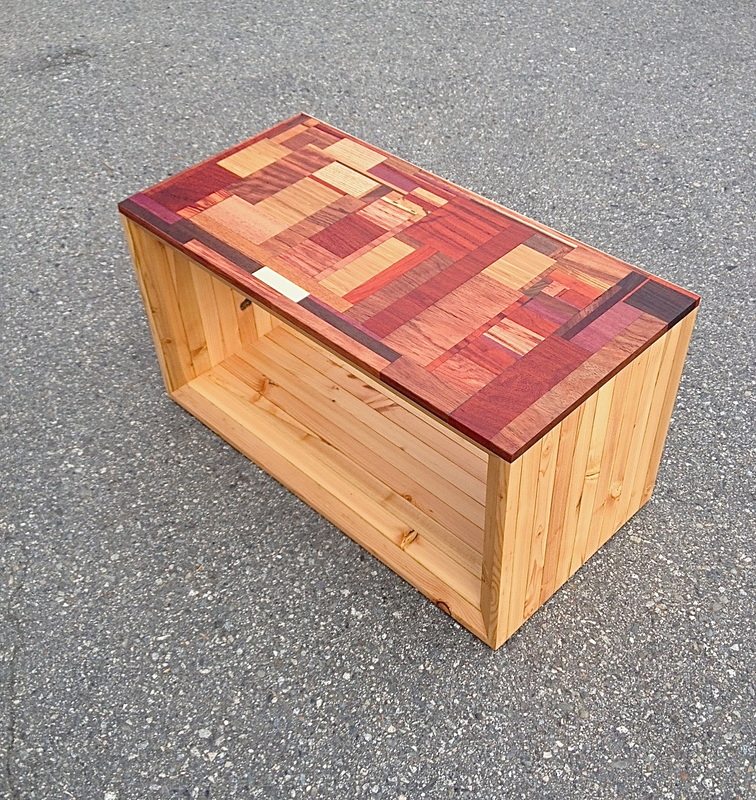 SIde table - reclaimed wood and exotic hardwoods