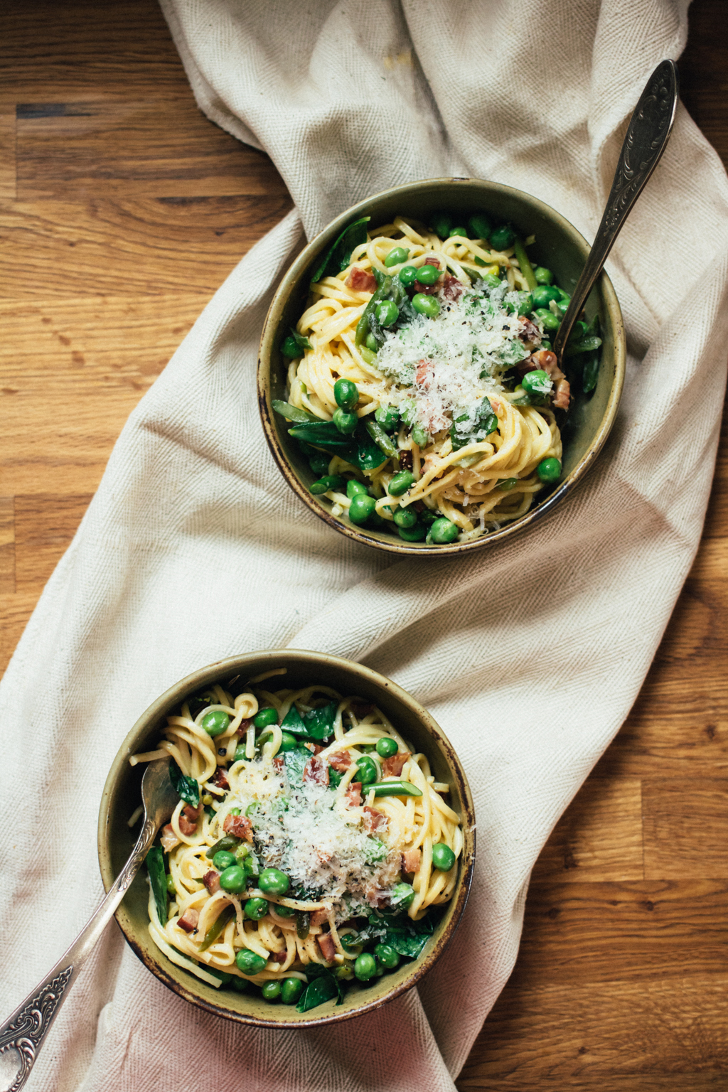 Sweet Pea Spaghetti Carbonara