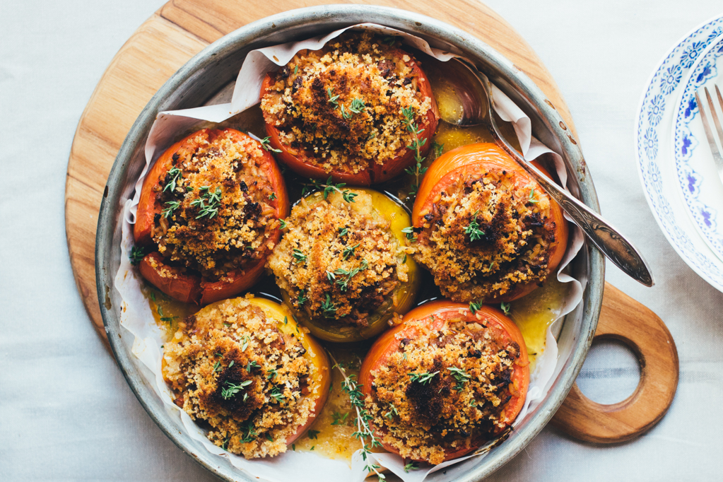 Beef and Rice Stuffed Tomatoes