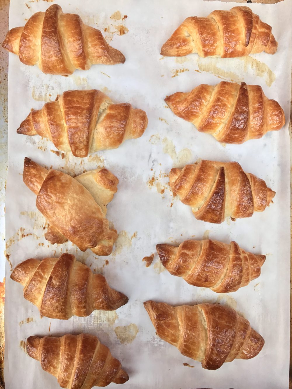 Quick croissants on a tray from In the French kitchen with kids by Mardi MIchels