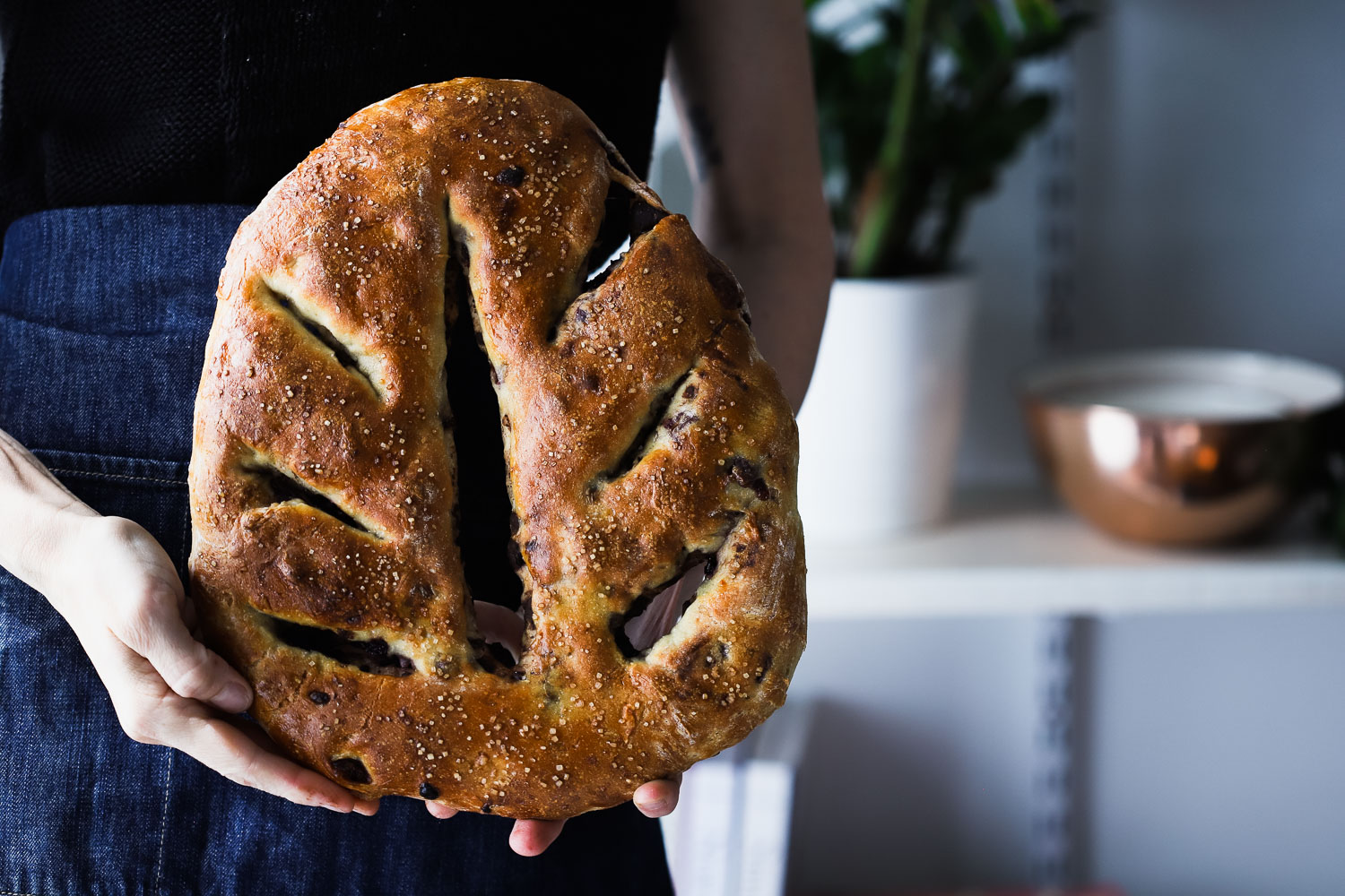 Chocolate Cherry Sourdough Fougasse