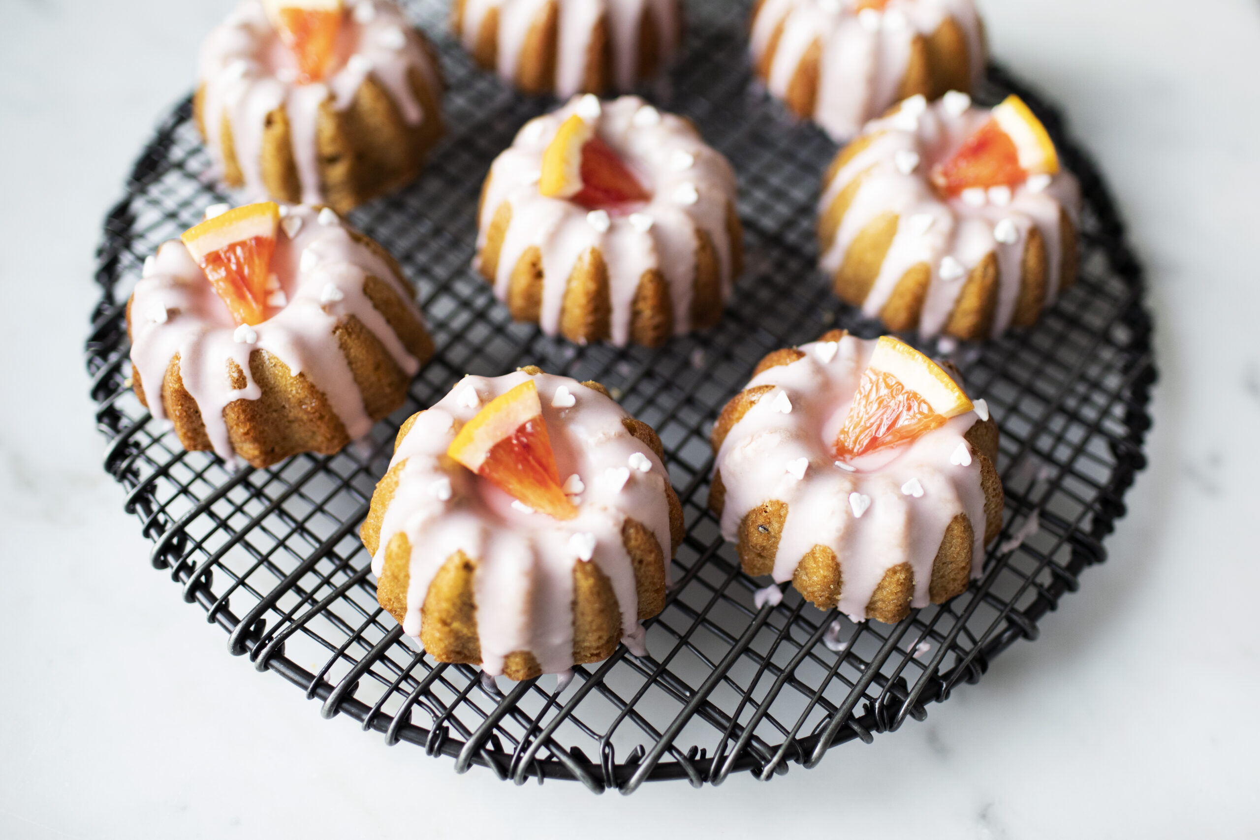 Blood Orange and Cardamom Mini Fluted Cakes