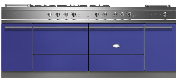 Lacanche Moderne Sully 2200 range in Portuguese Blue